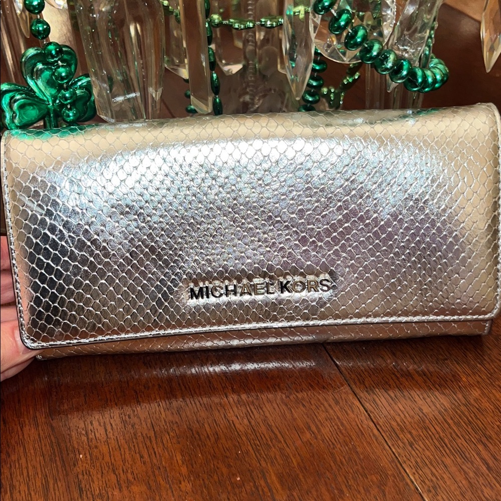 Michael Kors Metallic Silver Wallet
